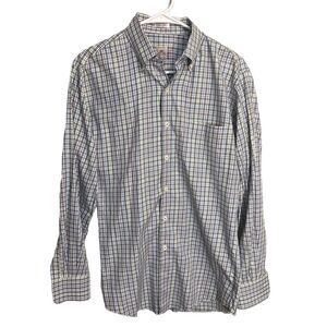 Peter Millar Mens Size Medium‎ Long Sleeve Button Front Checked Shirt​